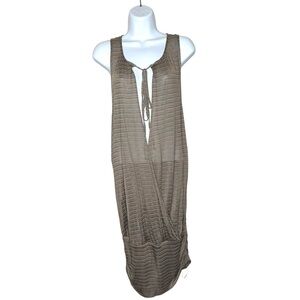 Free People Stripe Cinch Side Tank Tunic Dress Large